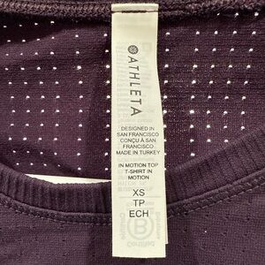 Athleta Deep Purple In Motion Seamless Top, XS